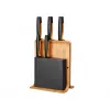 Slot knife block Fiskars 1057552 — wooden rectangular knife block with 5 slots, stainless steel, max knife length 21.3 cm