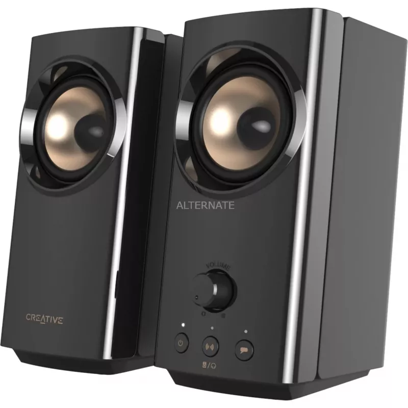 CREATIVE T60 2.0 Compact Hi-Fi Desktop Speakers with Clear Dialog and Surround by Sound Blaster SmartComms Kit USB-C Audio Mic and Headset Ports B