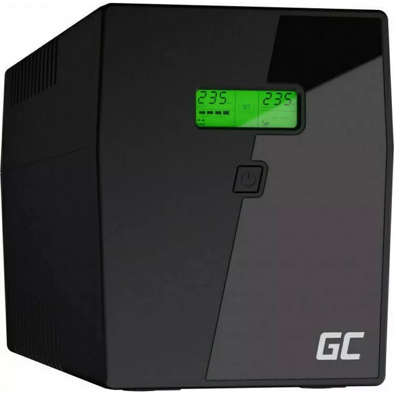 Uninterruptible Power Supply Green Cell UPS09 — Line-Interactive 3 kVA / 1400 W, 230 V, LCD, Tower, 5x Type F outlets