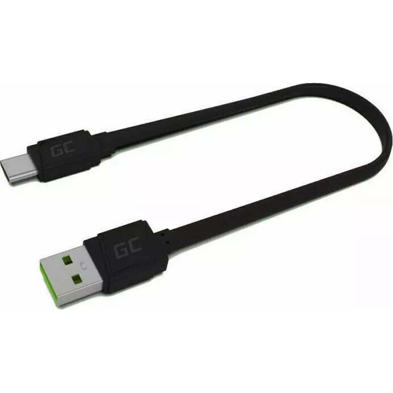 USB A to USB C cable Green Cell KABGC03 — 0.25 m, Black, 480 Mbit/s