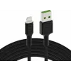 Lightning to USB-A cable Green Cell KABGC12, 2 m, Lightning – USB A, Black