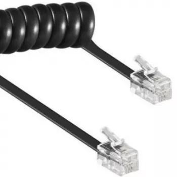 Spiral cable RJ10/4P4C/2m/black
