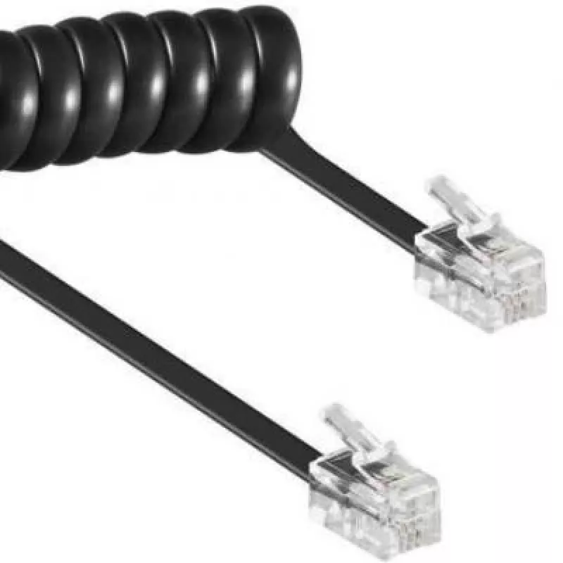 Spiral cable RJ10/4P4C/2m/black