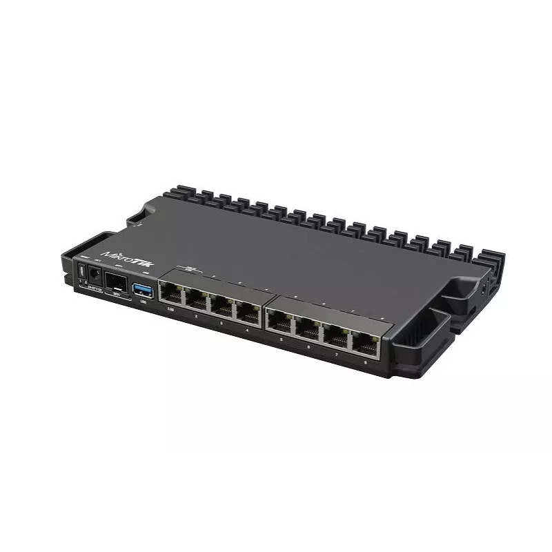 Wired router MikroTik RB5009UG+S+IN — 1x RJ-45, 7x Gigabit copper, 1x SFP+, PoE, DC, 2.5GbE interface, black