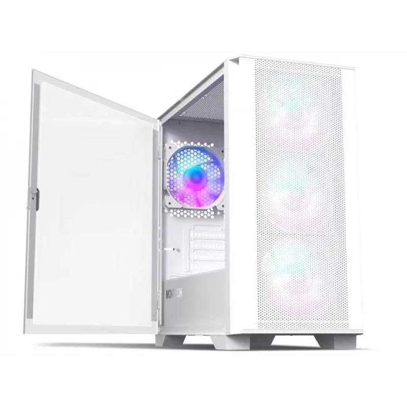 Montech AIR 100 ARGB MICRO-ATX Tower with Four ARGB Fans Pre Installed, Ultra-Minimalist Design, Fine Mesh Front Panel, High Airflow, Unique Side