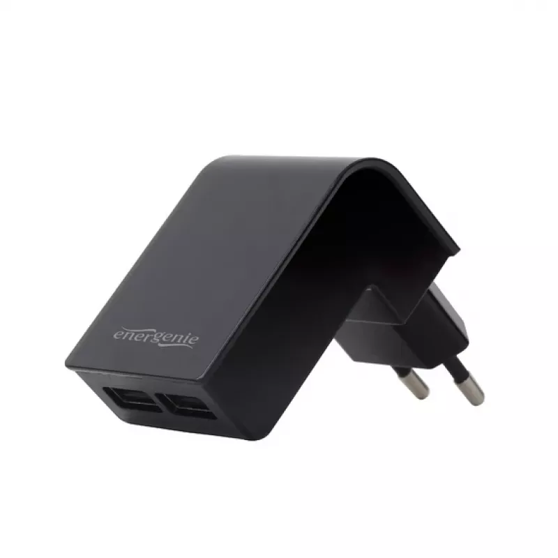 Car charger Gembird EG-U2C2A-CAR-02, 12–24V input, 5V/2.1A output, 2× USB 2.0, black