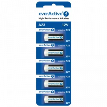 Alkaline battery pack everActive A23 12V, 5 pcs blister — for remote controls and small electronics