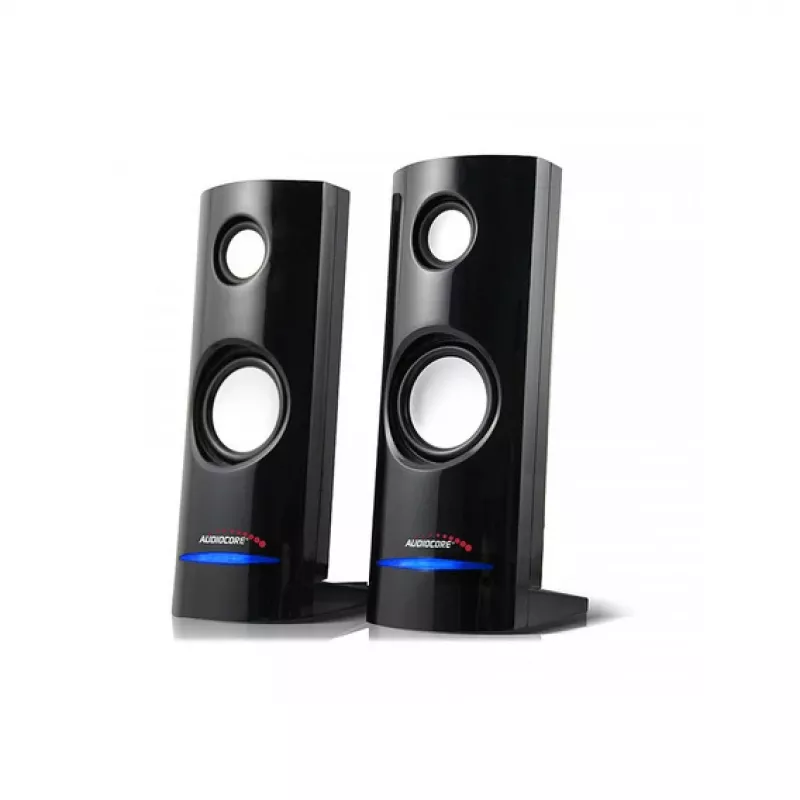 2-way wired PC speaker Audiocore AC860, 2.0 channels, 4 W RMS, USB power, 3.5 mm input, black