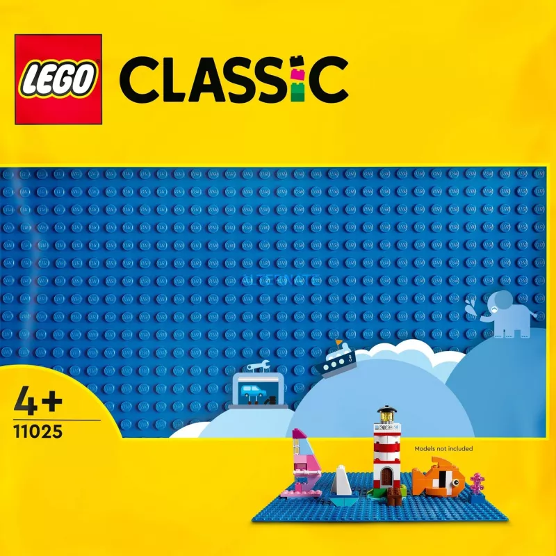 LEGO building plate 11025 — blue baseplate 32x32 studs, 250×250 mm