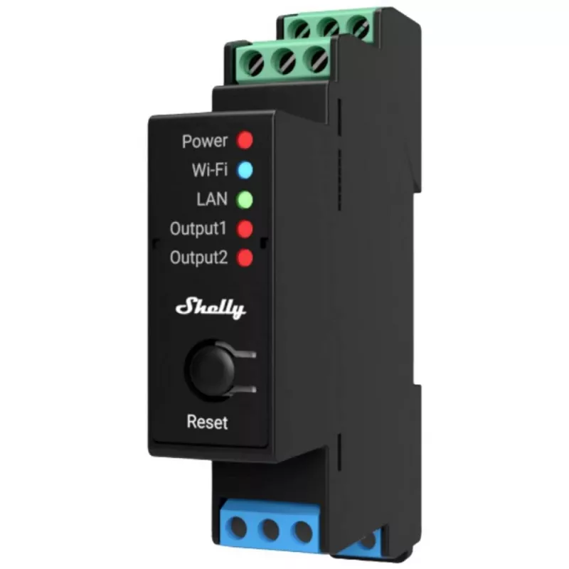 Pro 2PM, 25A, Wi-Fi, LAN and Bluetooth 2-Channel Smart Relay with Power Metering, Home Automation