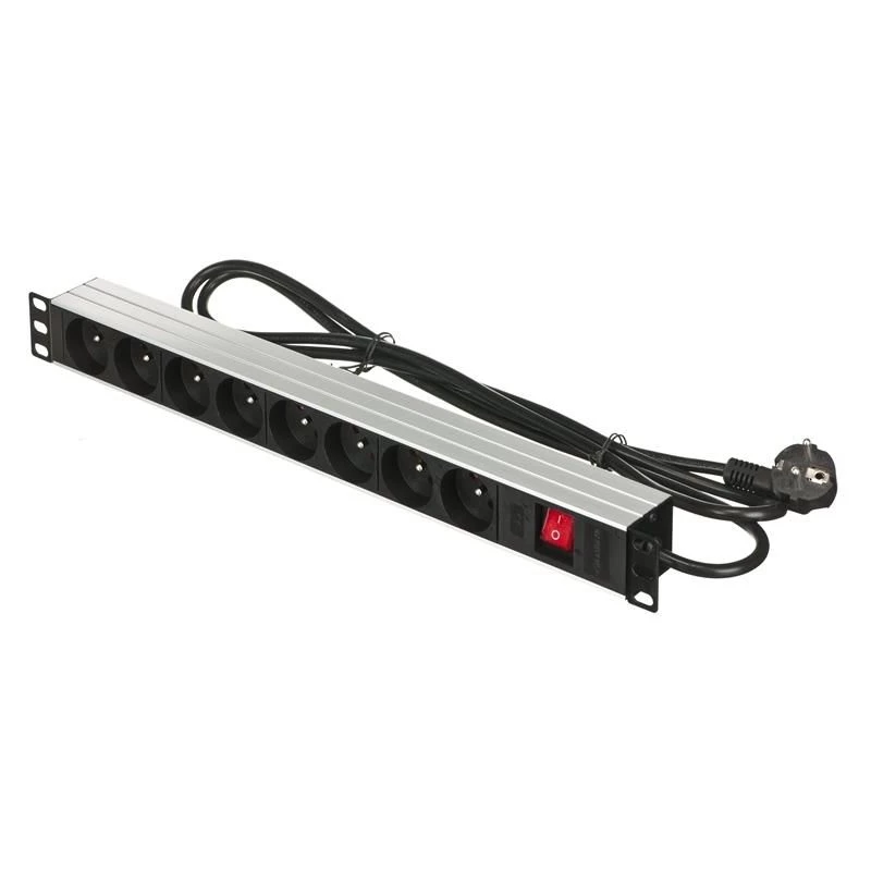Alantec 19-inch 1U Power Strip, 8x CEE 7/5, Switch, 1.8m (PZ081U)