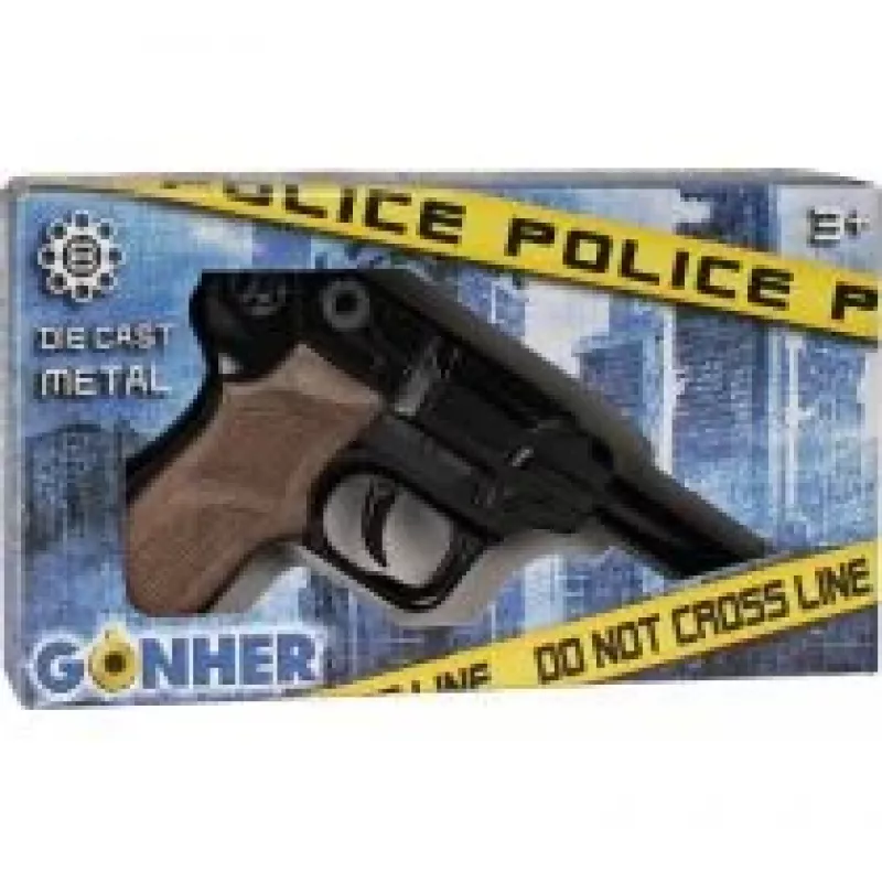 Metal toy police revolver Gonher 8-shot, metal construction, model 258441