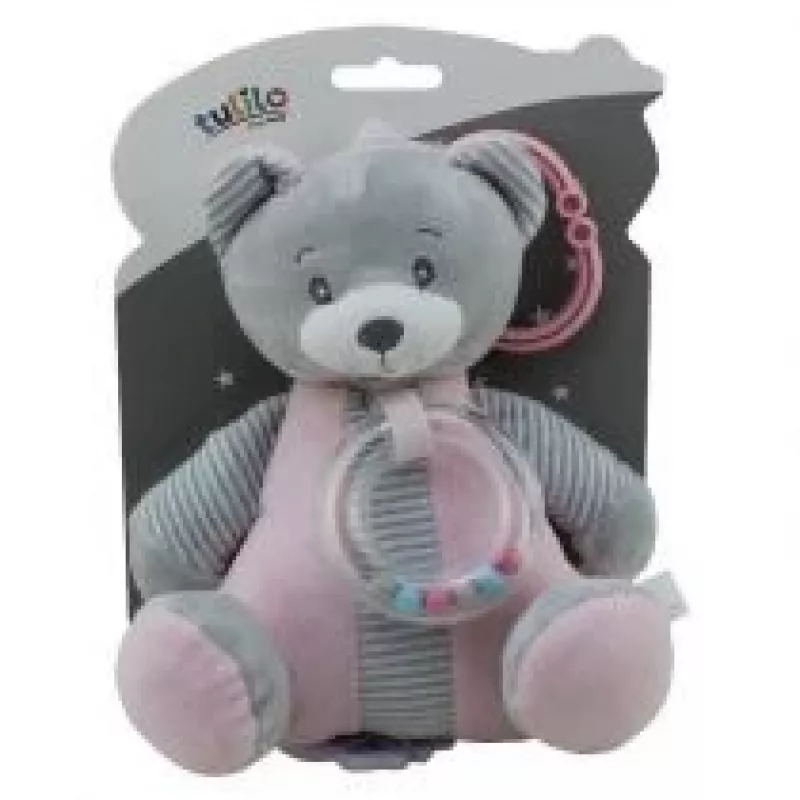 Musical Toy Box TULILO 9109 Pink Teddy Bear 18 cm - wind-up music box