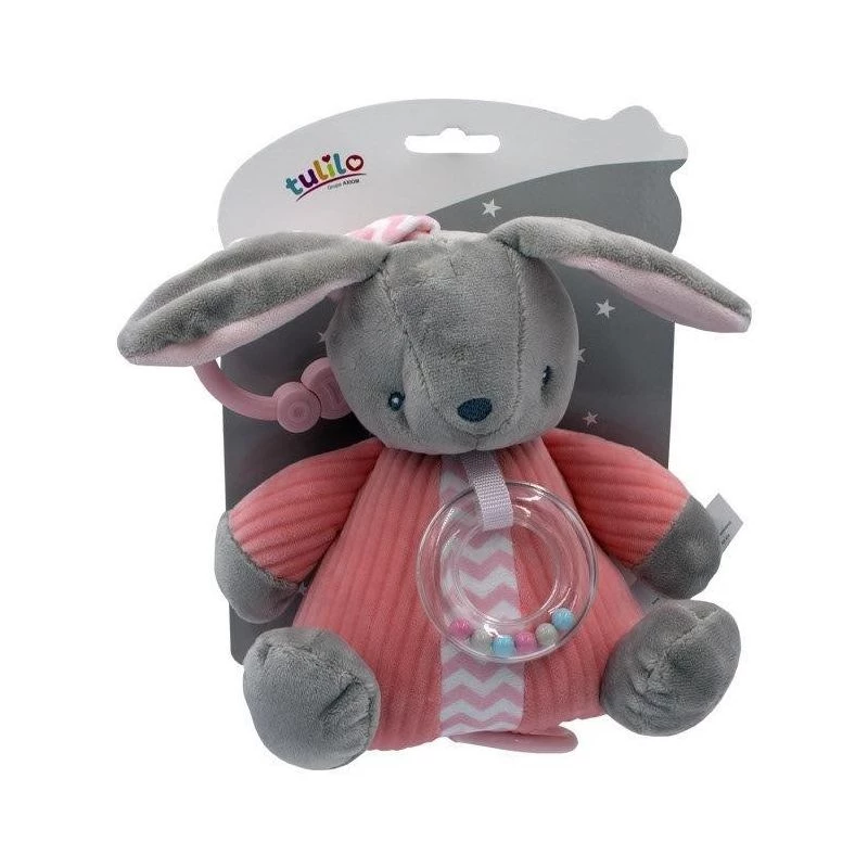 Music box TULILO Bunny 9115, plush musical toy, 18 cm height