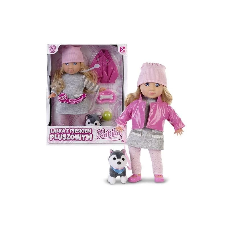 Doll Artyk Natalia with plush dog 35 cm, Artyk 121661