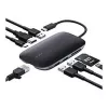 Laptop dock AUKEY CB-C71 — 3x USB‑C (USB 3.2 Gen1), HDMI, RJ‑45, MicroSD, USB PD 100W, 0.15 m cable, black