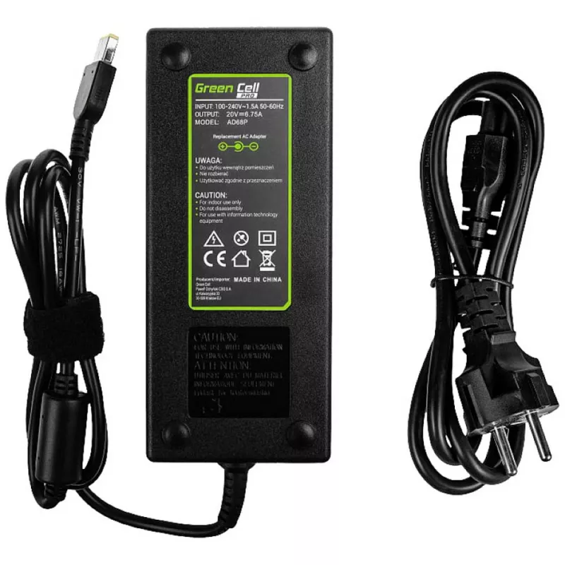 Power adapter Green Cell AD68P 135 W AC-to-DC 20 V 6.75 A Indoor Black