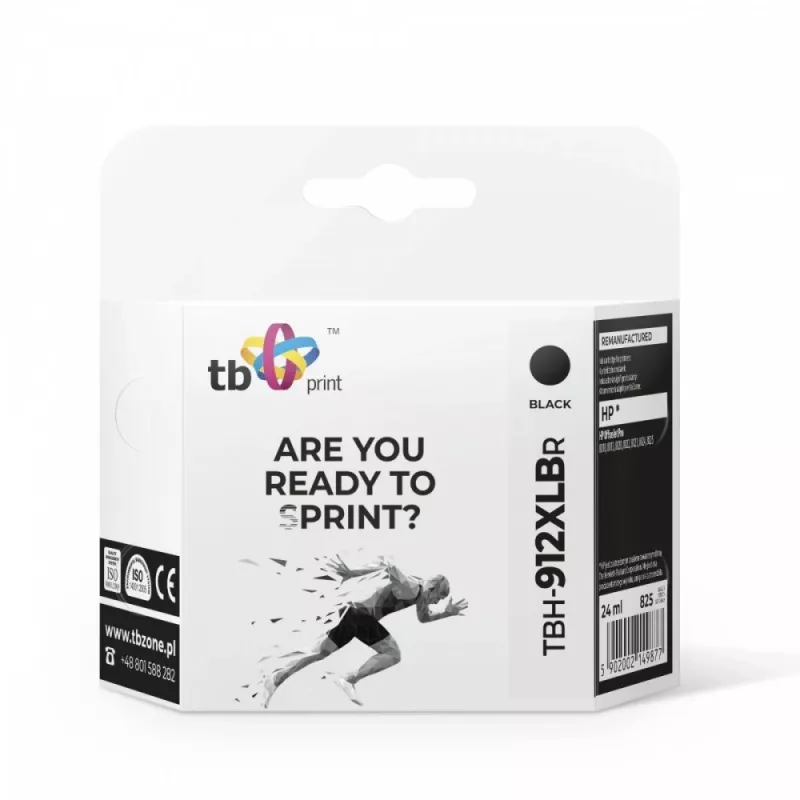 Ink. Cartridge TB Kompat. S HP OfficeJet Pro 8025 912XL, BK Reman.