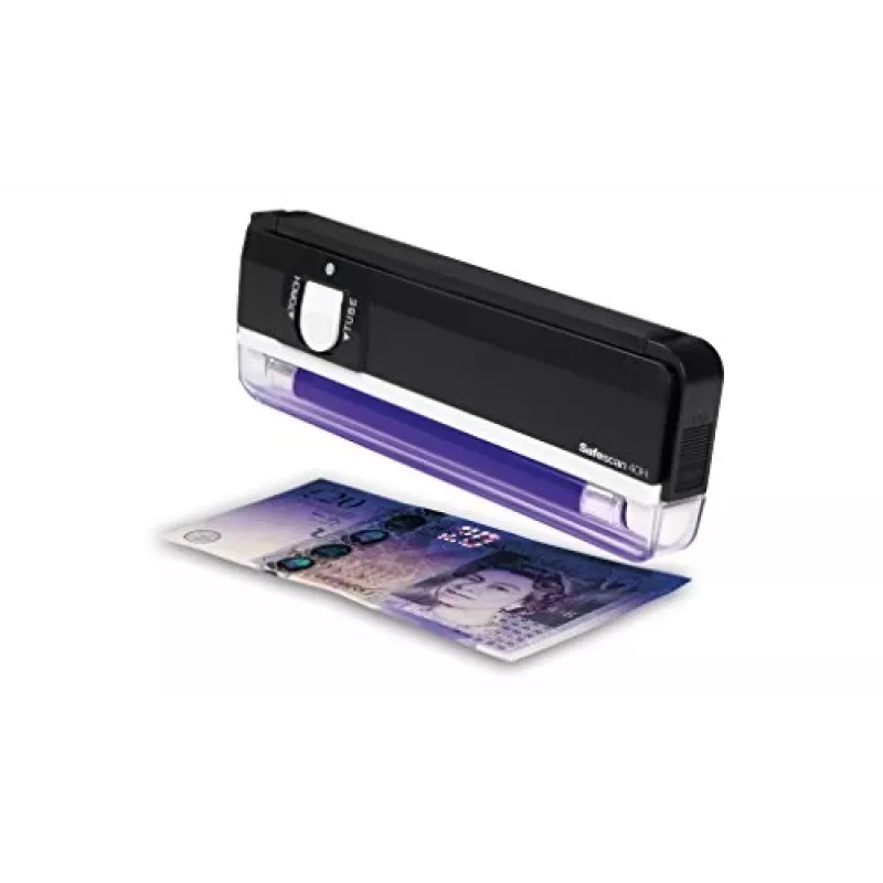 Safescan 40H Portable Counterfeit Money Detector That Checks Banknotes Credit Cards and ID's - UV Money Checker for New Notes - Fake Money Note Check