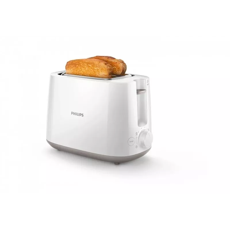 Toaster Philips Daily Collection HD2581/00 — 2-slice, 830 W, 8 browning levels, white