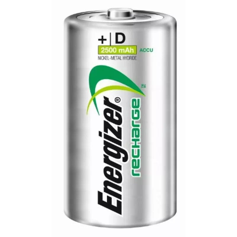 Energizer NiMH Rechargeable D Batteries 2500mAh - 2 Pack