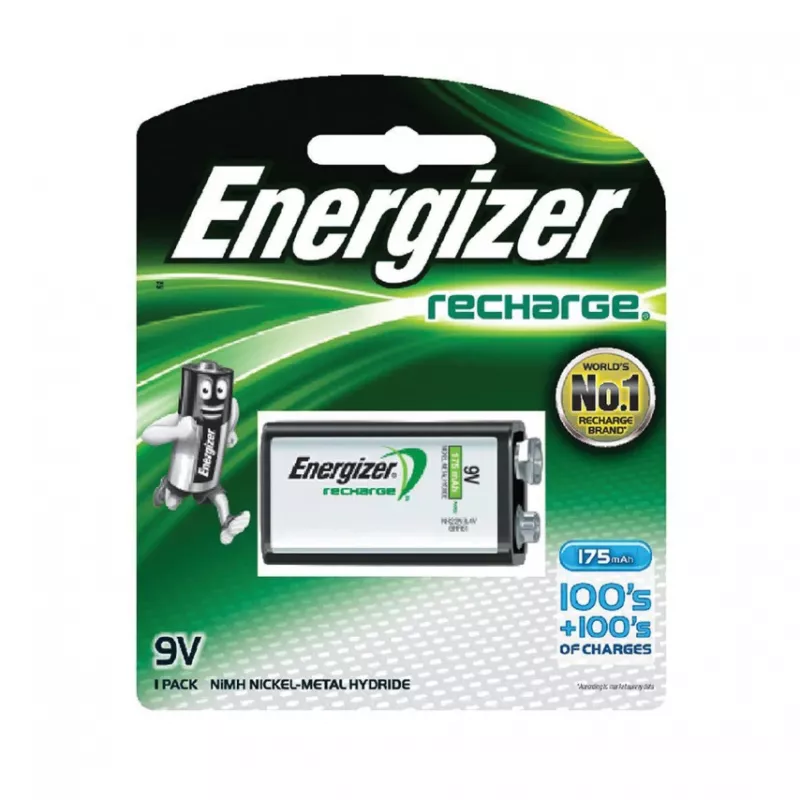 Energizer NiMH Rechargeable 9V PP3 Battery 175mAh Single Pack