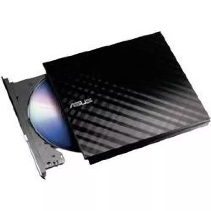 External DVD±RW optical drive ASUS SDRW-08D2S-U Lite, USB 2.0, black, 24x CD / 8x DVD, 142×142×20 mm