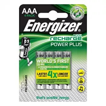 ENERGIZER BATTERY Accu Recharge Power Plus 700 mAh AAA HR3/4 Rechargeable, 4 pieces