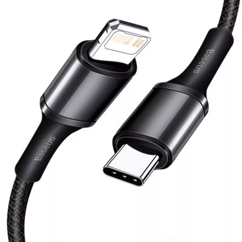 Baseus High Density Braided Cable Type-C to Lightning, PD, 20W, 1m (Black)