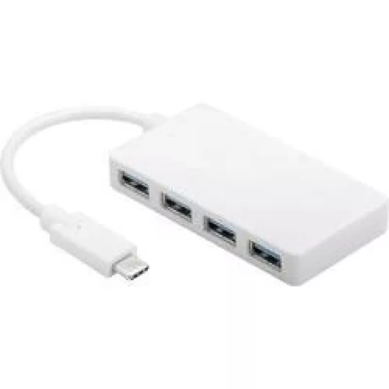 Wentronic Goobay USB-C™ 4x Multiport Adapter, White - gleichzeitiger Connector of 4x USB 3.0 A-Socket to USB-C™ Plug (66274)