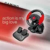 Steering wheel ESPERANZA EG103 gaming controller — PC/PS2/PS3, 13 buttons, vibration, accelerometer, black/red