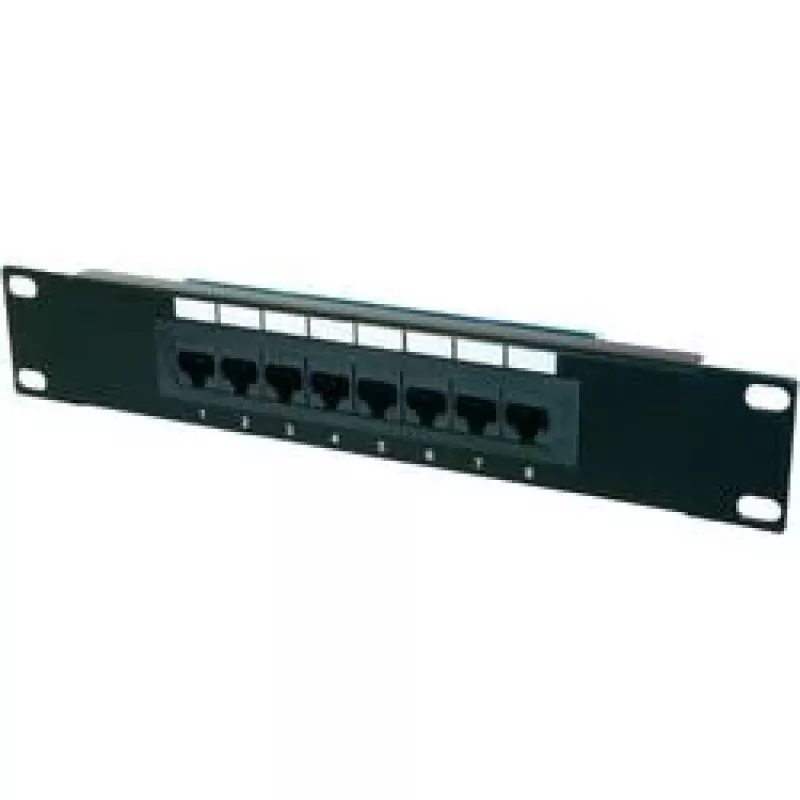 Patch panel 10 8 ports, Cat5e, U / UTP, 1U, black (complete)