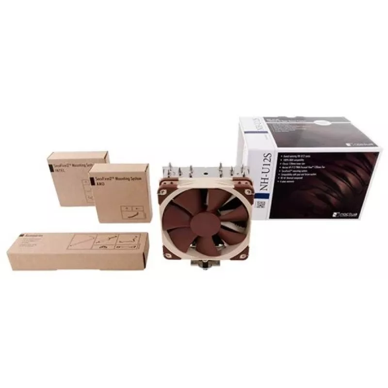 CPU cooler Noctua NH-U12S, 120 mm fan, 1500 RPM, 93.4 m³/h airflow, 22.4 dB, stainless steel, 158×125×71 mm
