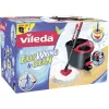 Mop VILEDA EasyWring & Clean Turbo, red technopolymer bucket, removable washable microfibre head, for hard floors