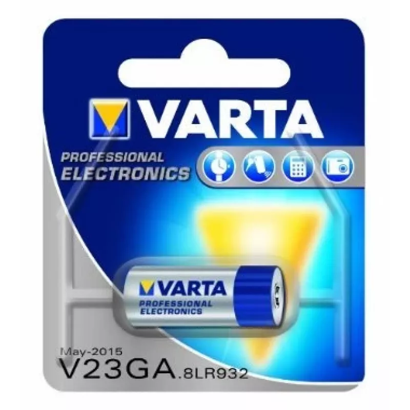 Alkaline button battery Varta V23GA 52 mAh — zinc‑manganese coin cell