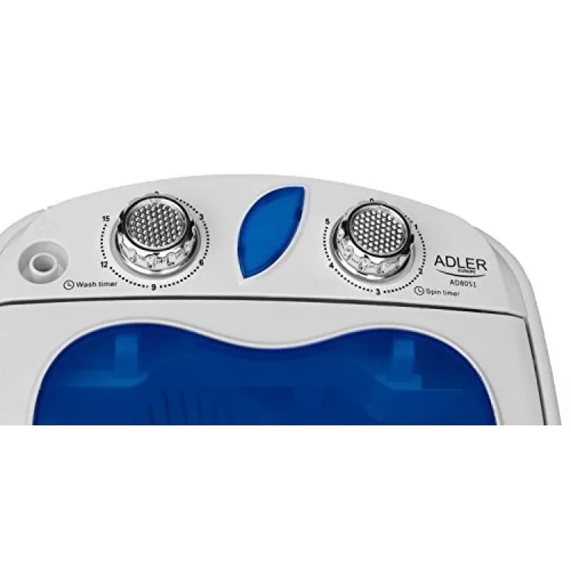 Adler | AD 8051 | Washing machine | Energy efficiency class | Top loading | Washing capacity 3 kg | Unspecified RPM | Depth 37 cm | Width 38 cm | White/Blue