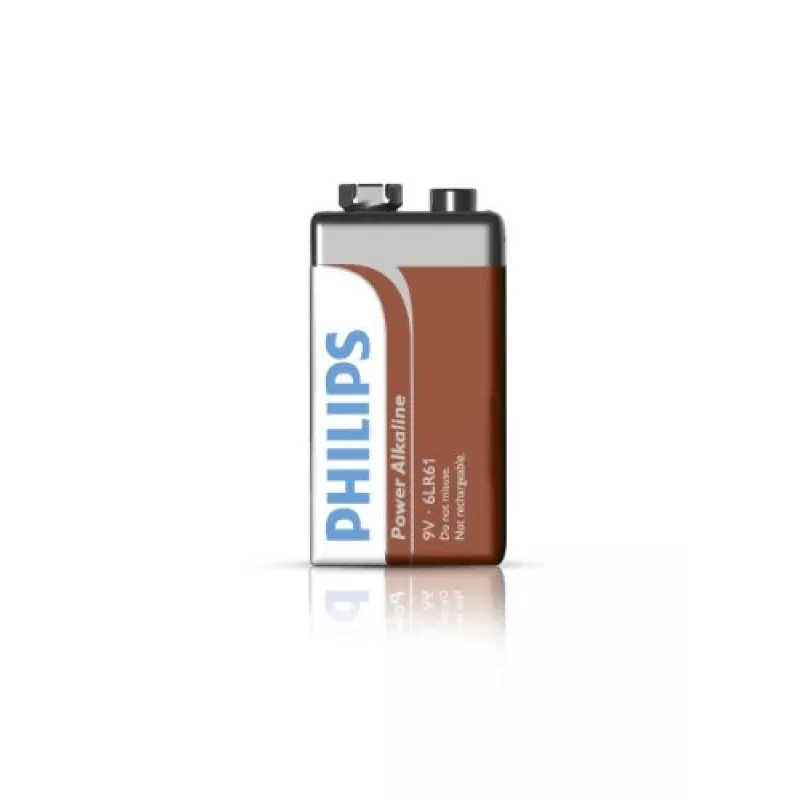 Single-use battery Philips Power Alkaline Battery 6LR61P1B/10