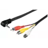 Wentronic Goobay 3,5mm-jack-/RCA-Adapter Cable, 1.5 m - jack 3,5 mm-Plug (4-Pin, Stereo) 90° > 3x RCA-Plug (50209)
