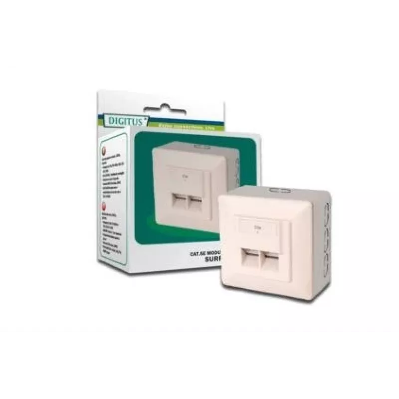 Digitus CAT 5e. Class D. Wall Outlet. Shielded. Surface Mount
