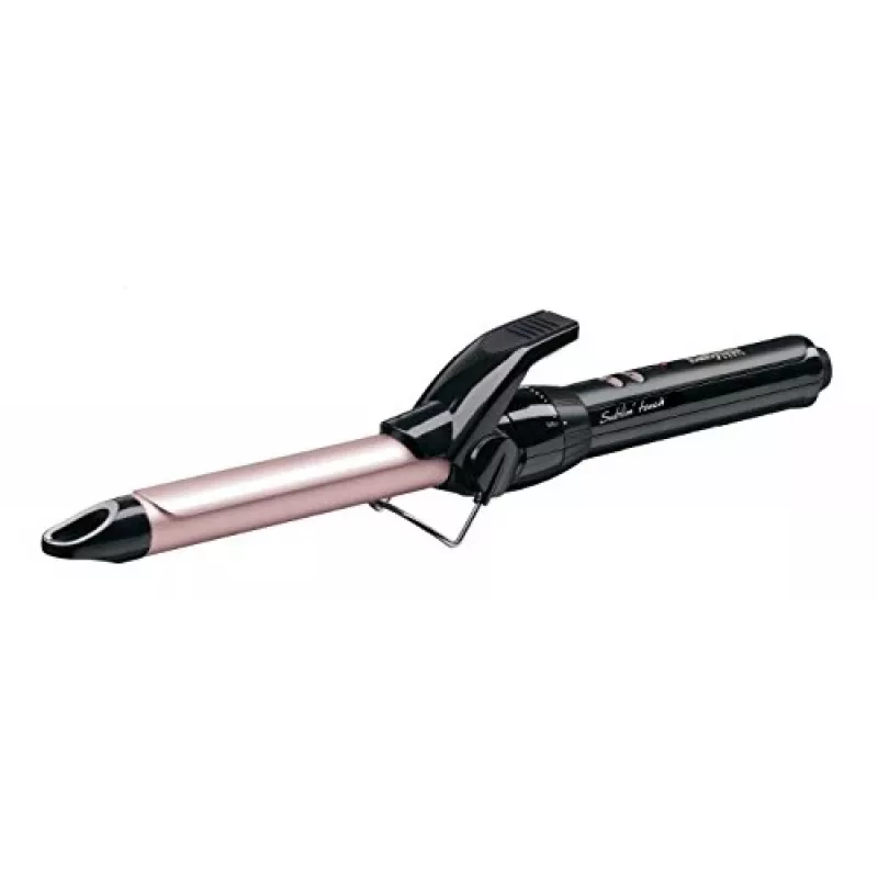 Curling iron BABYLISS Pro 180 19mm — 19 mm barrel, 150–180°C, 10 heating levels, swivel cord, pink/black