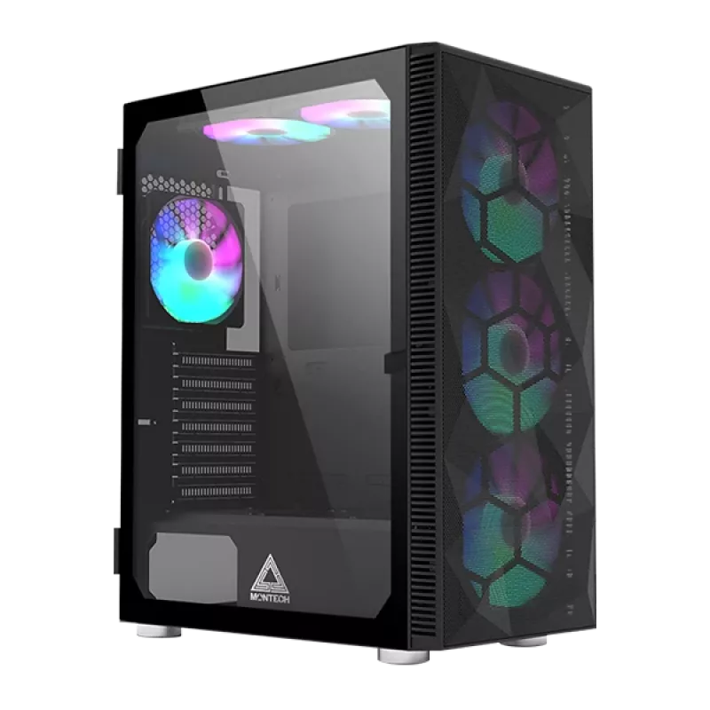 MONTECH X3 X3MESH-BK MIDI Tower Casing Black Mesh PC Enclosures