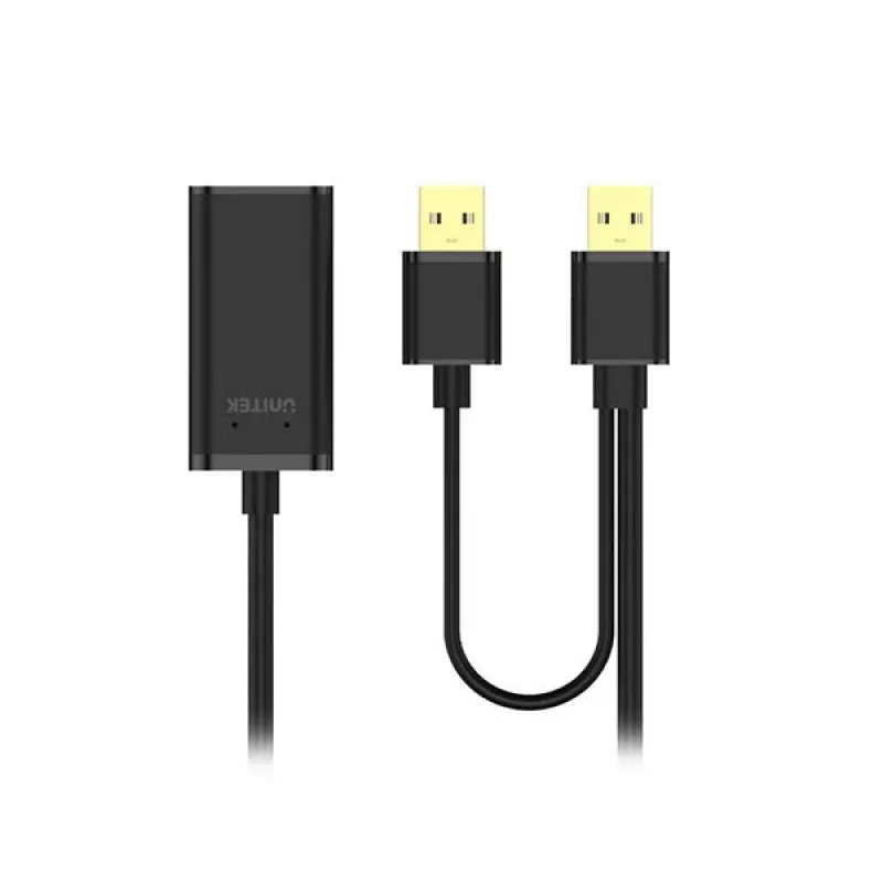UNITEK Y-278 USB cable USB 2.0 10 m 2 x USB A USB A Black