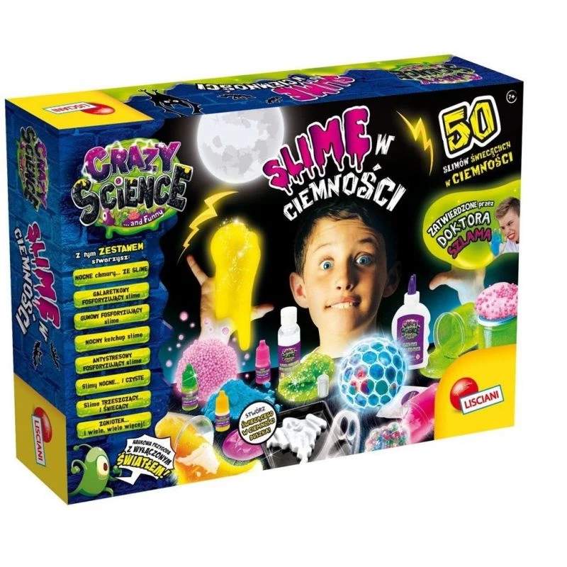 Science kit Liscianigiochi Crazy Science Slime in the dark 304-PL89239 — glow-in-the-dark slime experiment set