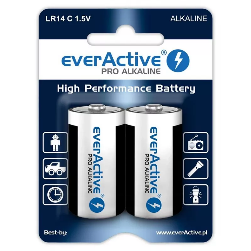 Alkaline batteries everActive Pro LR14 C 1.5V 8000 mAh — 2 pcs