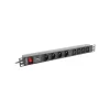 Power distribution unit LANBERG PDU-04E04I-0200-BK — 4× C13 outlets, 16 A, 220–250 V, 2 m cable, 1U horizontal, black