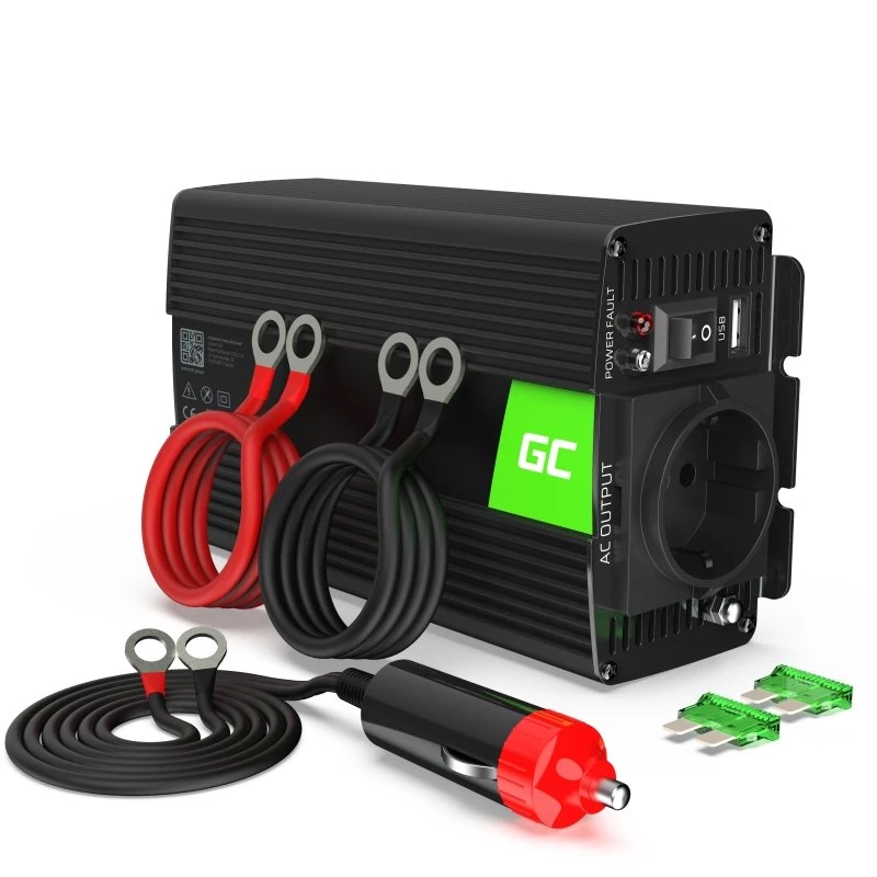 Power Adapter Inverter Green Cell INV17 Auto 500W Black