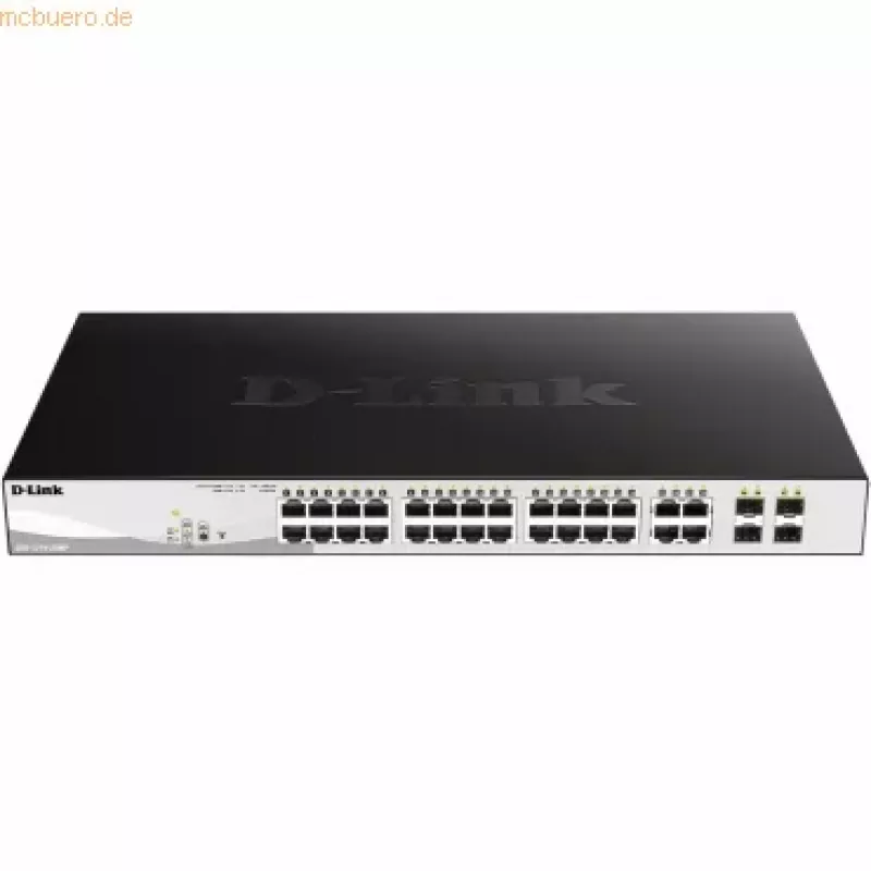 D-Link DGS-1210-28MP/E network switch Managed L2 Gigabit Ethernet (10/100/1000) Power over Ethernet (PoE) 1U Black, Grey