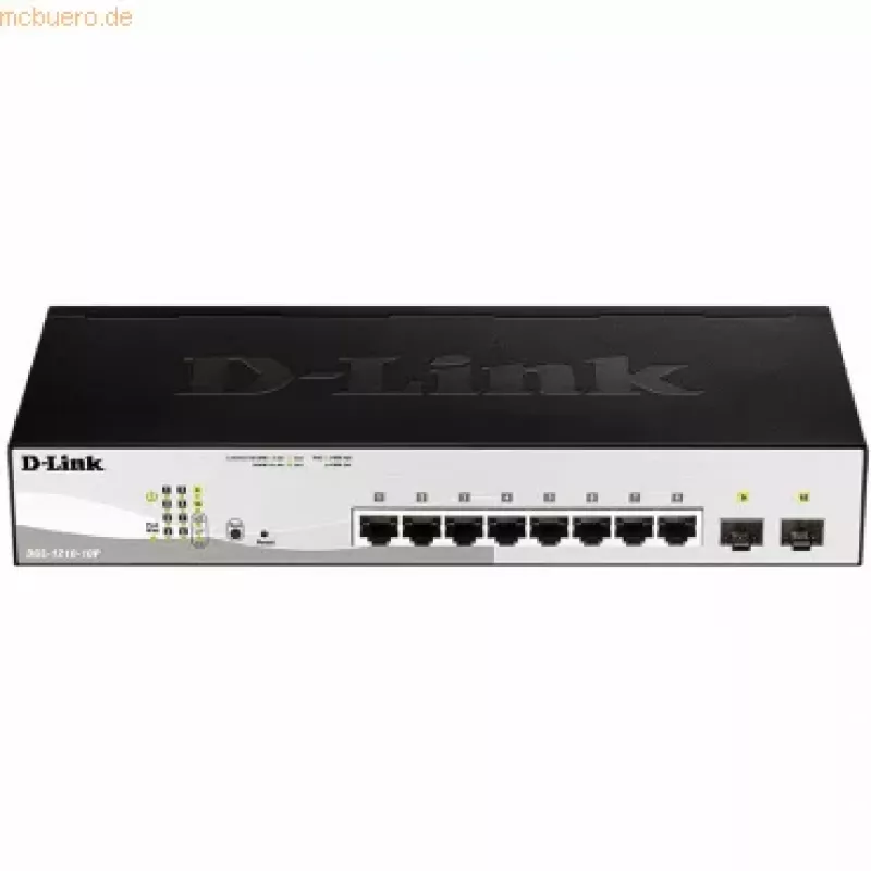 D-Link DGS-1210-10P Managed L2 Gigabit Ethernet (10/100/1000) Power over Ethernet (PoE) 1U Black