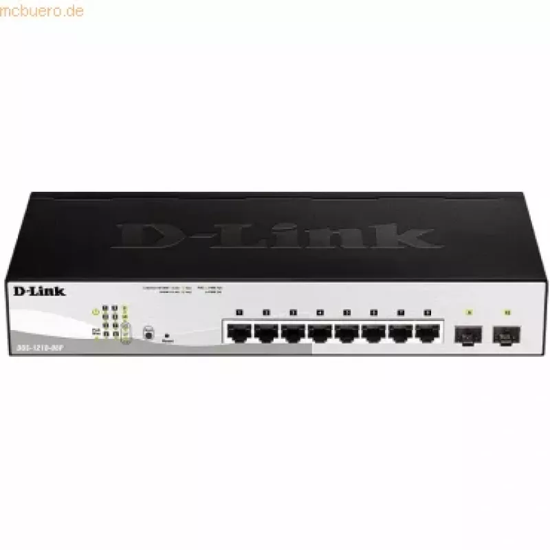 D-Link DGS-1210-08P/E Managed L2 Gigabit Ethernet (10/100/1000) Power over Ethernet (PoE) Black