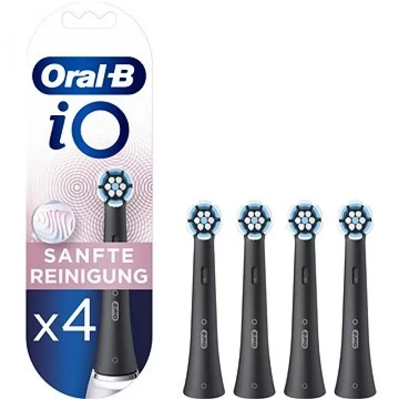 Toothbrush heads Oral-B iO Gentle Care — 4 pack, black replacement heads